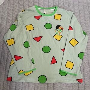 Crayon Shin-Chan Long Sleeve  shirt Unisex Green